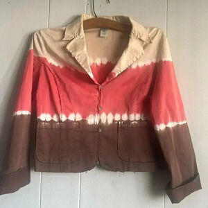 Guess blazer funky died blazer in brown , salmon , and tan size L